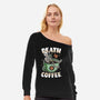 Death By Coffee-Womens-Off Shoulder-Sweatshirt-Olipop