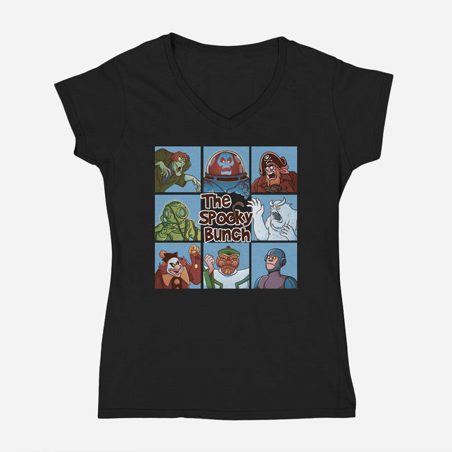 Spooky Bunch-Womens-V-Neck-Tee-Skullpy