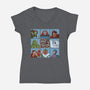 Spooky Bunch-Womens-V-Neck-Tee-Skullpy