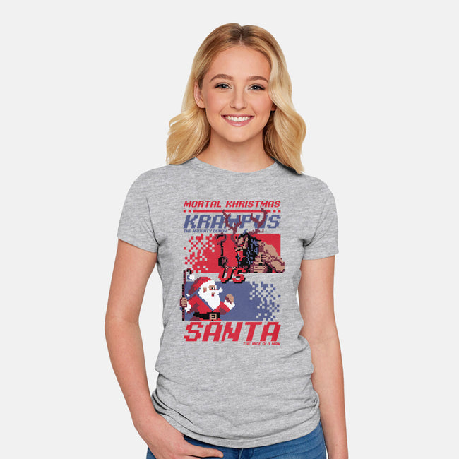 Christmas Fight-Womens-Fitted-Tee-Studio Mootant