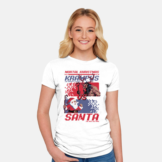 Christmas Fight-Womens-Fitted-Tee-Studio Mootant