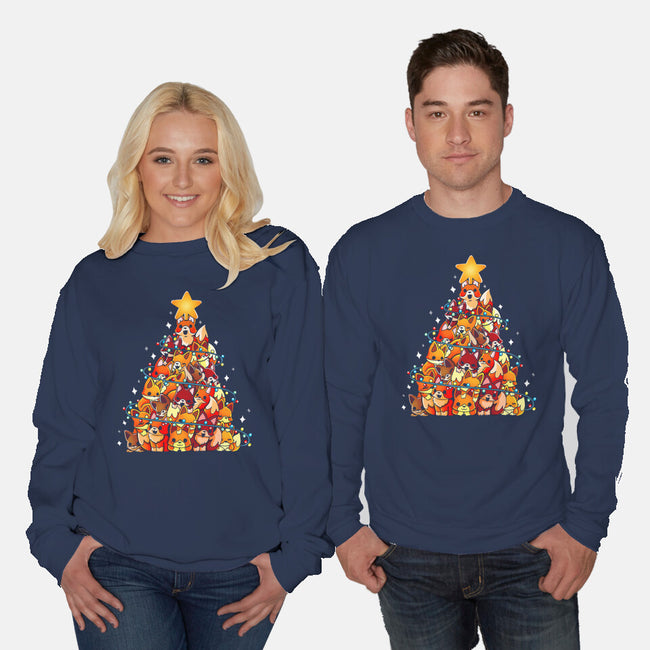 Foxes Tree-Unisex-Crew Neck-Sweatshirt-Vallina84