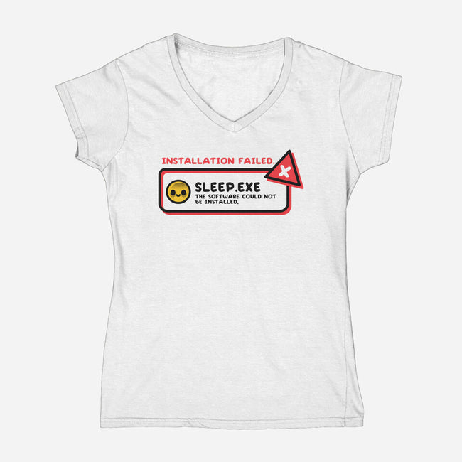 Installation Sleep Failed-Womens-V-Neck-Tee-NemiMakeit