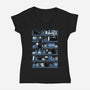 Purrfect Library-Womens-V-Neck-Tee-tobefonseca