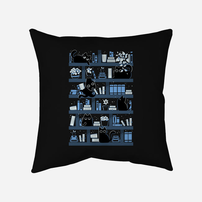 Purrfect Library-None-Removable Cover-Throw Pillow-tobefonseca