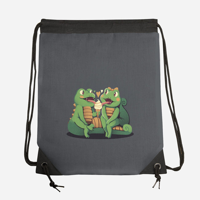 Gecko Love Ice Cream-None-Drawstring-Bag-tobefonseca