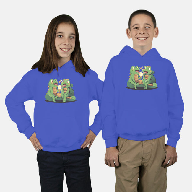 Gecko Love Ice Cream-Youth-Pullover-Sweatshirt-tobefonseca