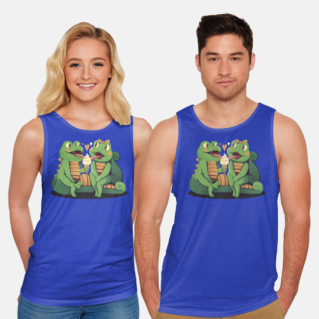 Gecko Love Ice Cream-Unisex-Basic-Tank-tobefonseca