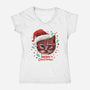 Wish You A Meowy Christmas-Womens-V-Neck-Tee-dandingeroz