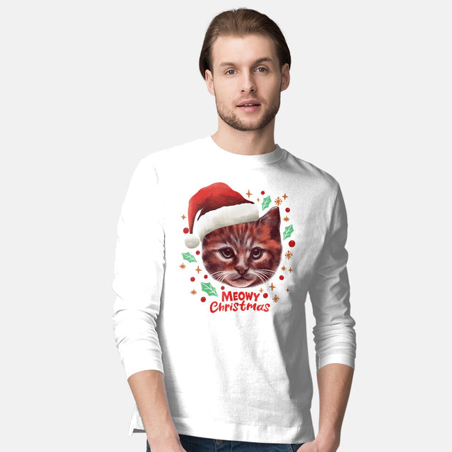 Wish You A Meowy Christmas-Mens-Long Sleeved-Tee-dandingeroz