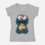 Gingerbread Monster-Womens-V-Neck-Tee-Claudia