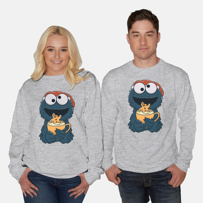 Gingerbread Monster-Unisex-Crew Neck-Sweatshirt-Claudia