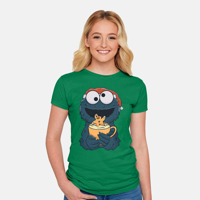 Gingerbread Monster-Womens-Fitted-Tee-Claudia