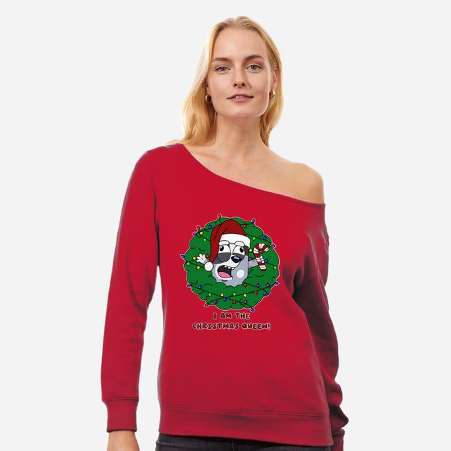 Christmas Queen-Womens-Off Shoulder-Sweatshirt-Alexhefe