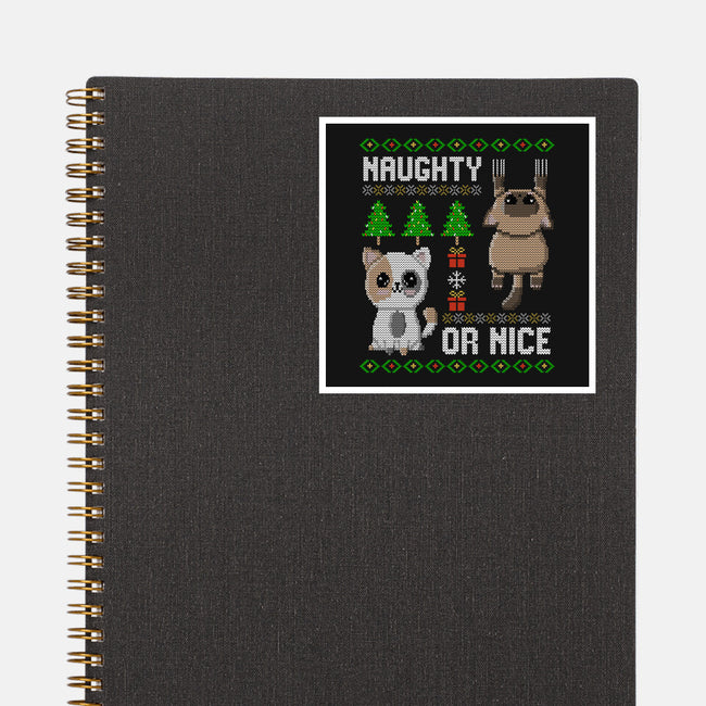 Naughty Or Nice Kittens-None-Glossy-Sticker-NMdesign