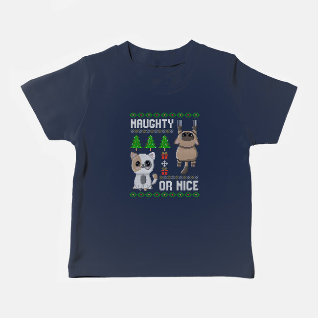 Naughty Or Nice Kittens-Baby-Basic-Tee-NMdesign