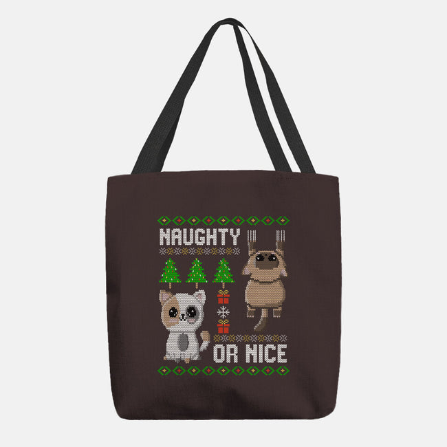 Naughty Or Nice Kittens-None-Basic Tote-Bag-NMdesign