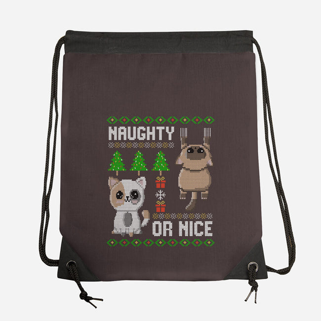 Naughty Or Nice Kittens-None-Drawstring-Bag-NMdesign