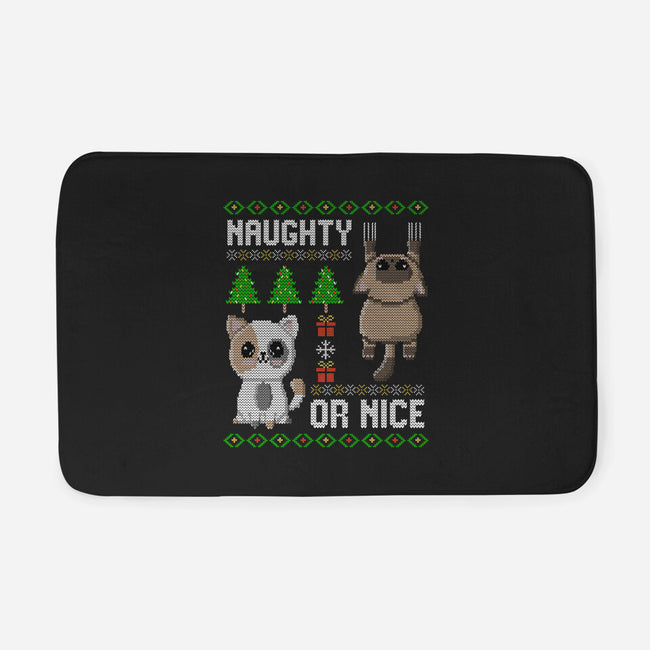Naughty Or Nice Kittens-None-Memory Foam-Bath Mat-NMdesign