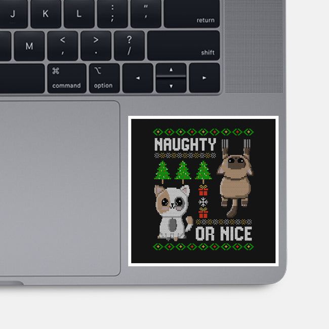 Naughty Or Nice Kittens-None-Glossy-Sticker-NMdesign