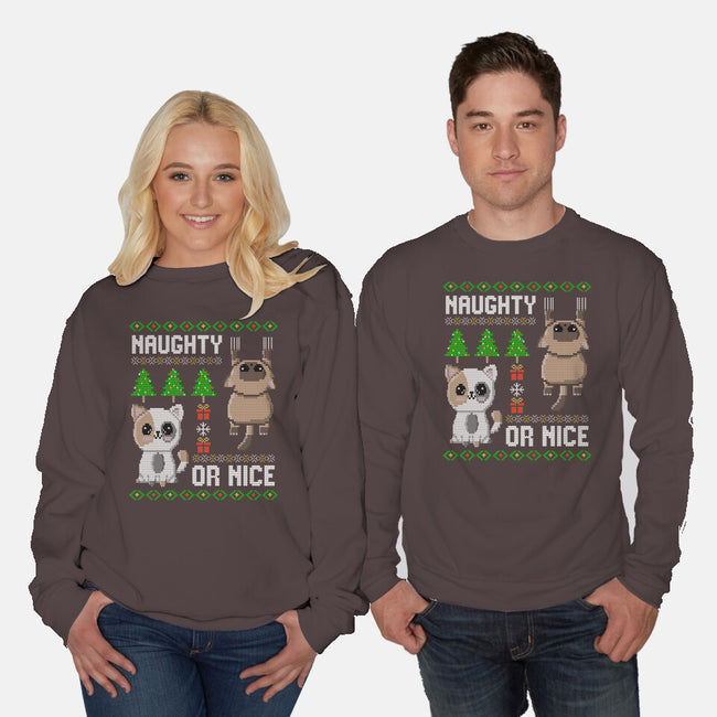 Naughty Or Nice Kittens-Unisex-Crew Neck-Sweatshirt-NMdesign