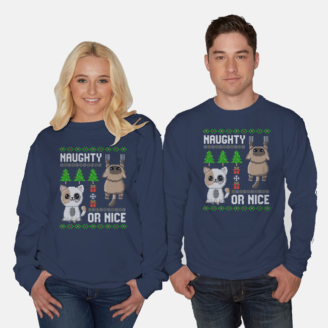 Naughty Or Nice Kittens-Unisex-Crew Neck-Sweatshirt-NMdesign