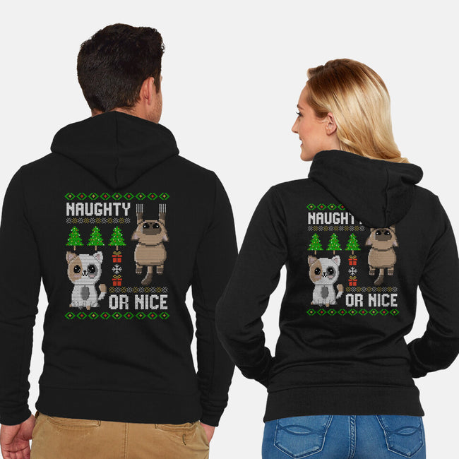 Naughty Or Nice Kittens-Unisex-Zip-Up-Sweatshirt-NMdesign