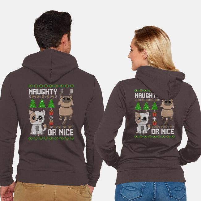 Naughty Or Nice Kittens-Unisex-Zip-Up-Sweatshirt-NMdesign