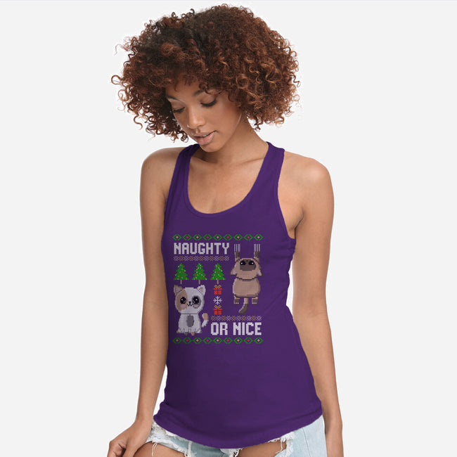 Naughty Or Nice Kittens-Womens-Racerback-Tank-NMdesign