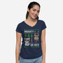 Naughty Or Nice Kittens-Womens-V-Neck-Tee-NMdesign