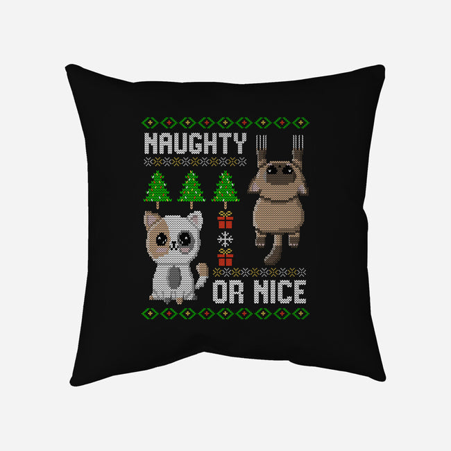 Naughty Or Nice Kittens-None-Non-Removable Cover w Insert-Throw Pillow-NMdesign