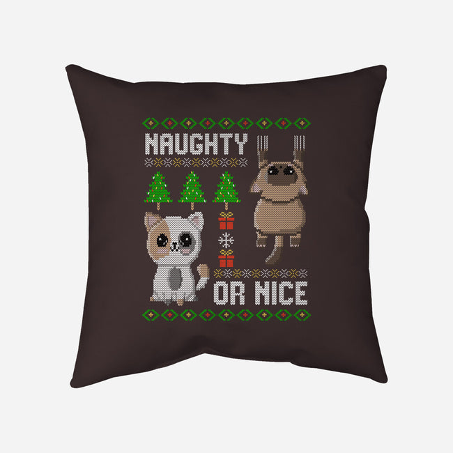 Naughty Or Nice Kittens-None-Removable Cover w Insert-Throw Pillow-NMdesign