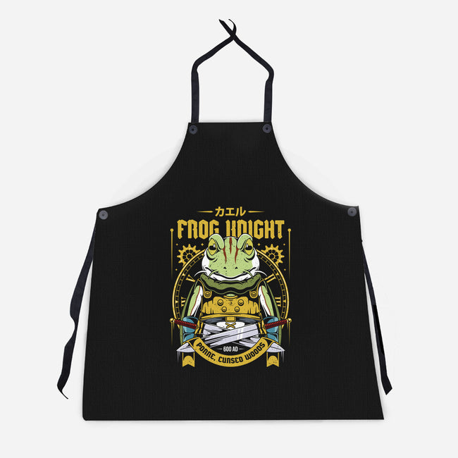 Glenn Frog Knight-Unisex-Kitchen-Apron-Alundrart