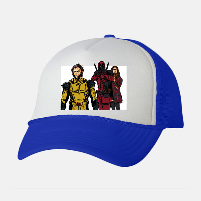 Distracted Deadpool-Unisex-Trucker-Hat-AndreusD