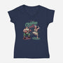 Holidays Fighting-Womens-V-Neck-Tee-tobefonseca