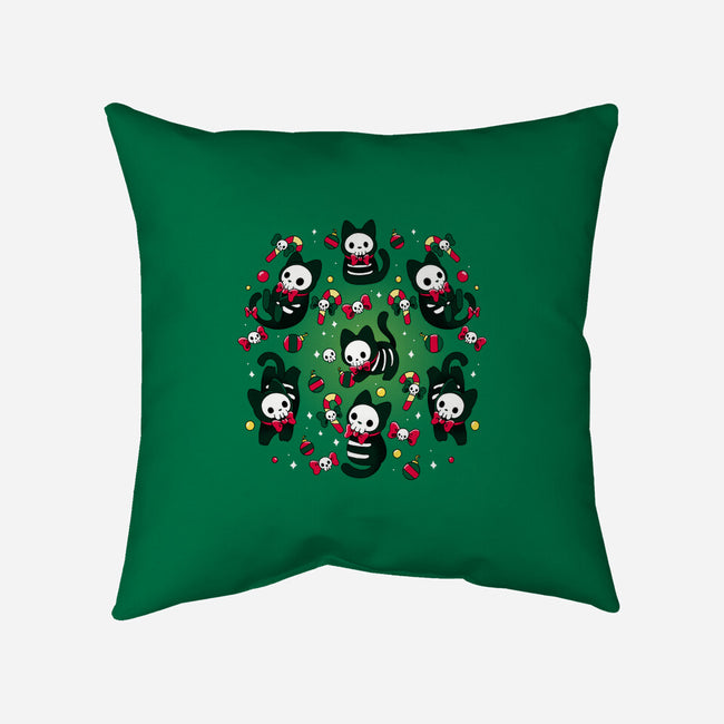 Creepy Xmas Kittens-None-Non-Removable Cover w Insert-Throw Pillow-Vallina84