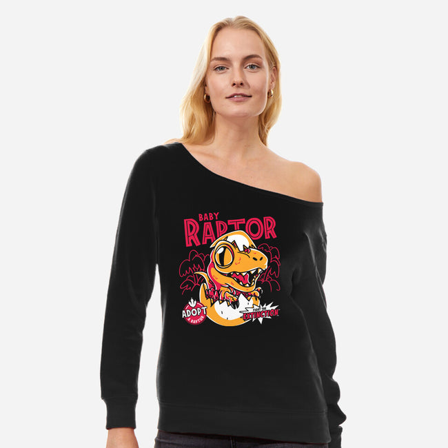 Baby Raptor-Womens-Off Shoulder-Sweatshirt-estudiofitas