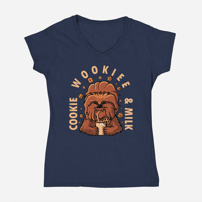 Cookie Wookee And Milk-Womens-V-Neck-Tee-erion_designs