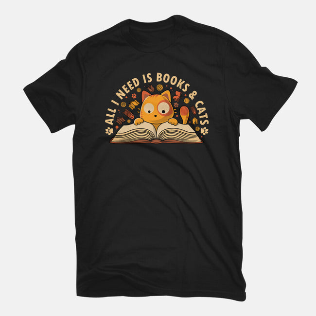 All I Need Is Books And Cats-Womens-Basic-Tee-erion_designs