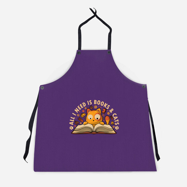All I Need Is Books And Cats-Unisex-Kitchen-Apron-erion_designs