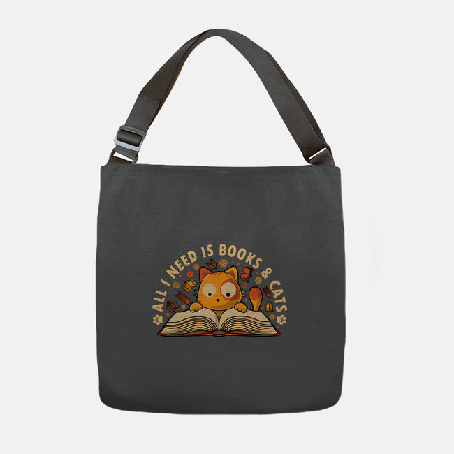 All I Need Is Books And Cats-None-Adjustable Tote-Bag-erion_designs