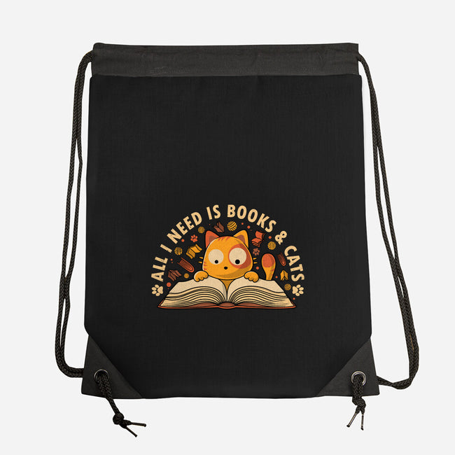 All I Need Is Books And Cats-None-Drawstring-Bag-erion_designs