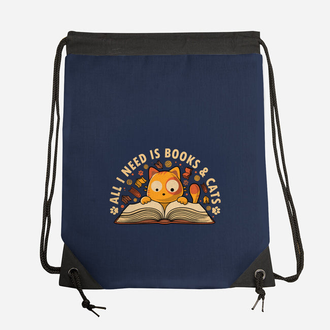 All I Need Is Books And Cats-None-Drawstring-Bag-erion_designs