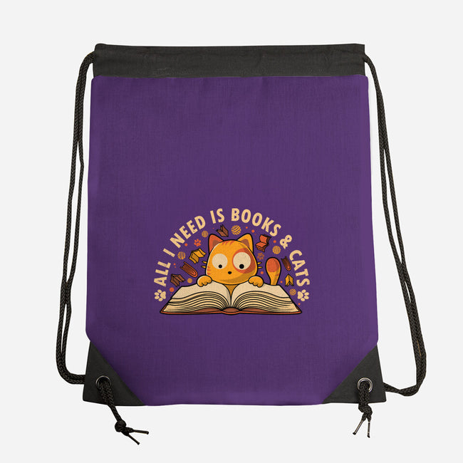 All I Need Is Books And Cats-None-Drawstring-Bag-erion_designs