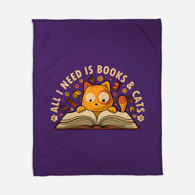 All I Need Is Books And Cats-None-Fleece-Blanket-erion_designs