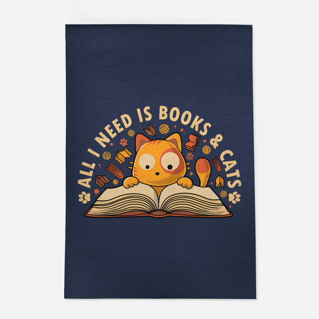 All I Need Is Books And Cats-None-Outdoor-Rug-erion_designs