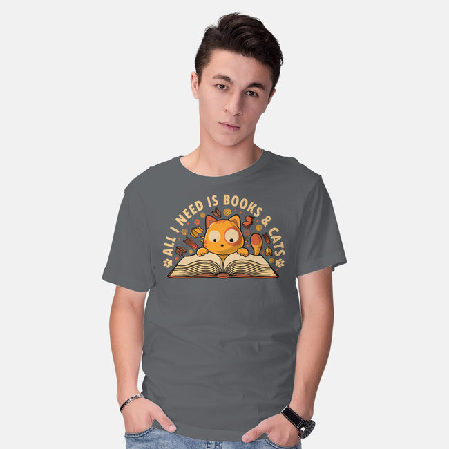 All I Need Is Books And Cats-Mens-Basic-Tee-erion_designs