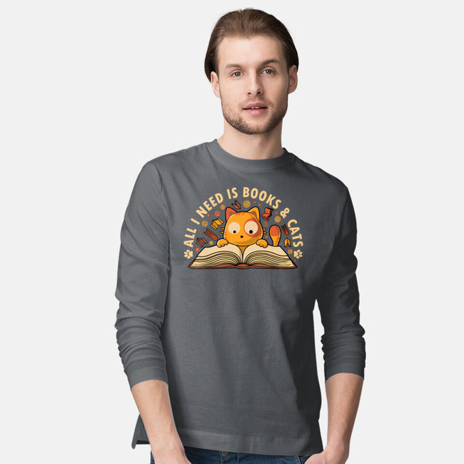 All I Need Is Books And Cats-Mens-Long Sleeved-Tee-erion_designs