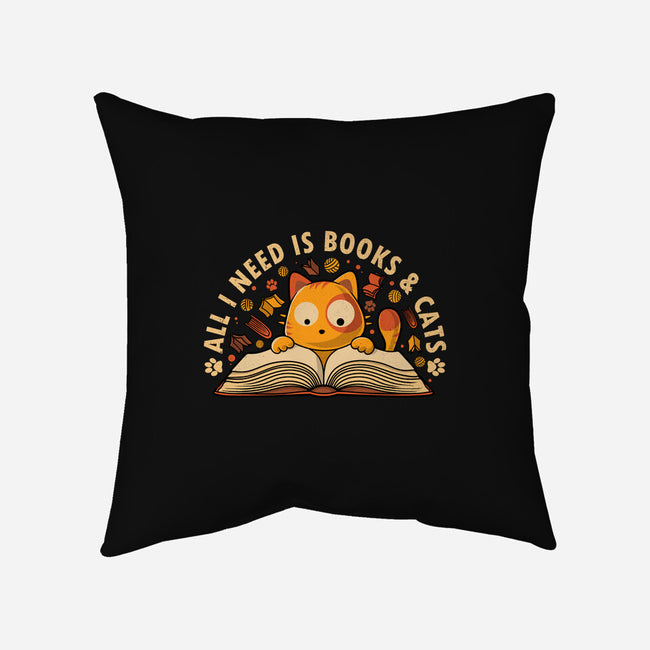 All I Need Is Books And Cats-None-Non-Removable Cover w Insert-Throw Pillow-erion_designs