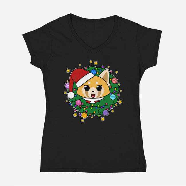 An Aggressively Merry Christmas-Womens-V-Neck-Tee-Alexhefe